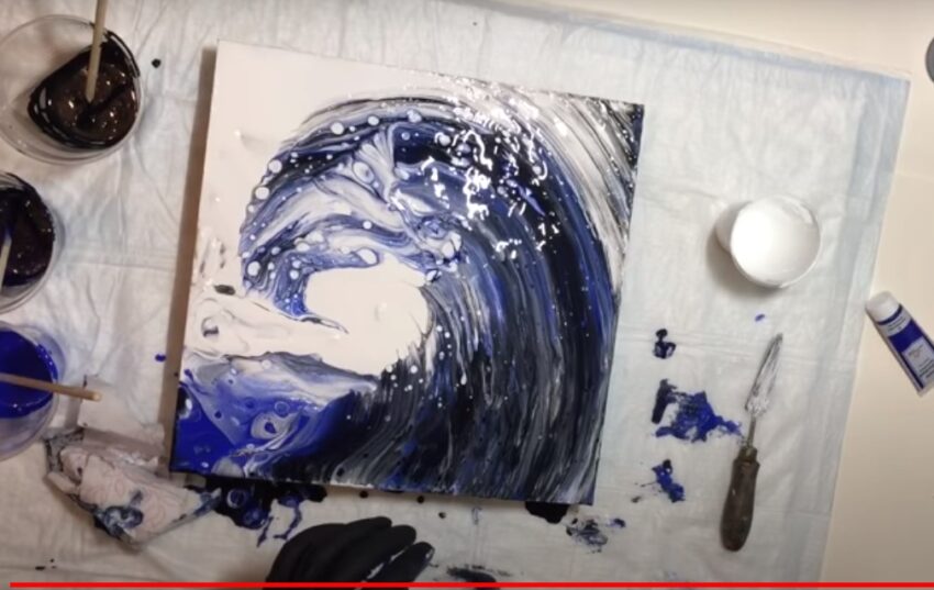 цунами урок рисования акрилом